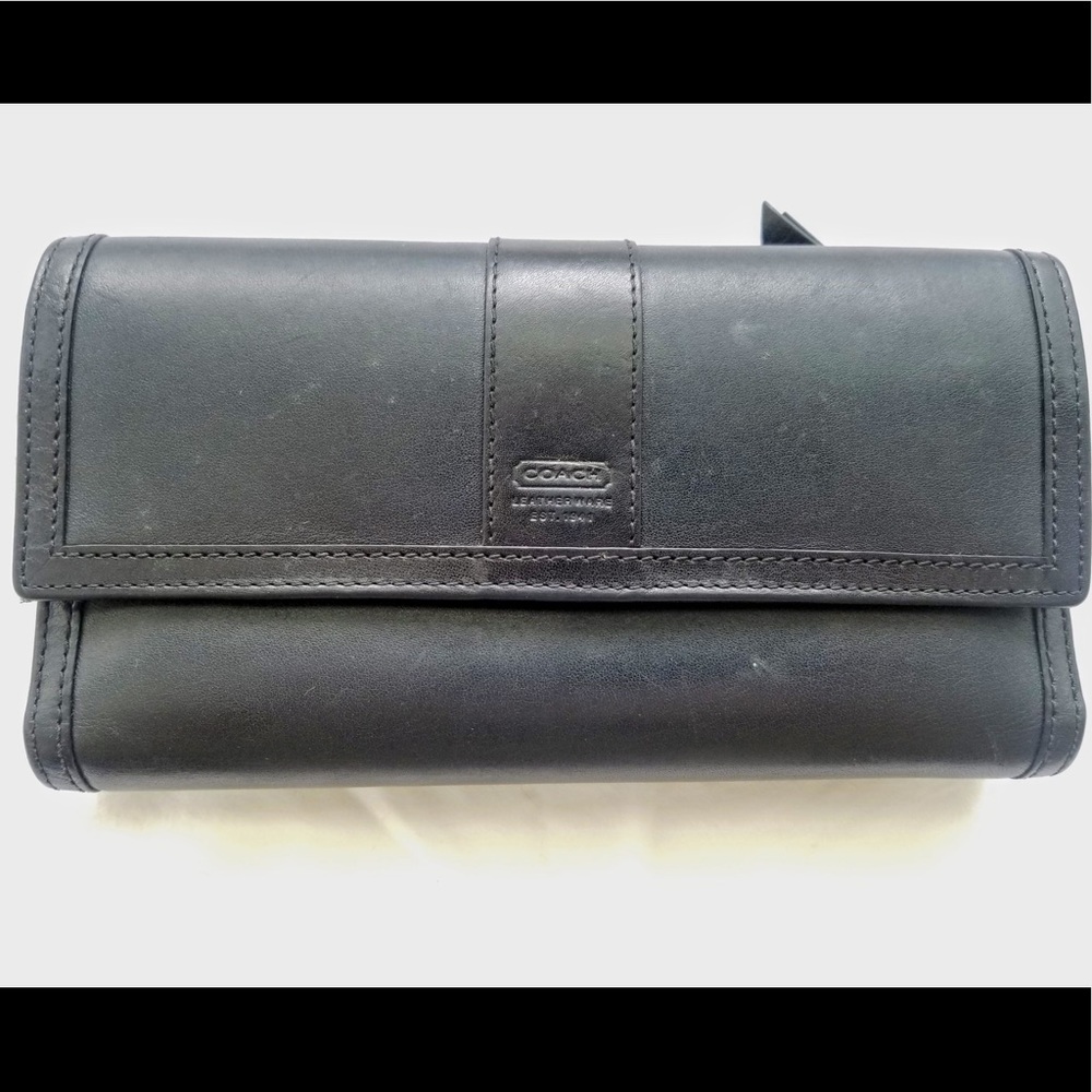 Coach black leather wallet